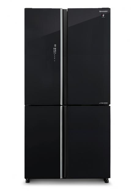 Sharp glass sale door fridge